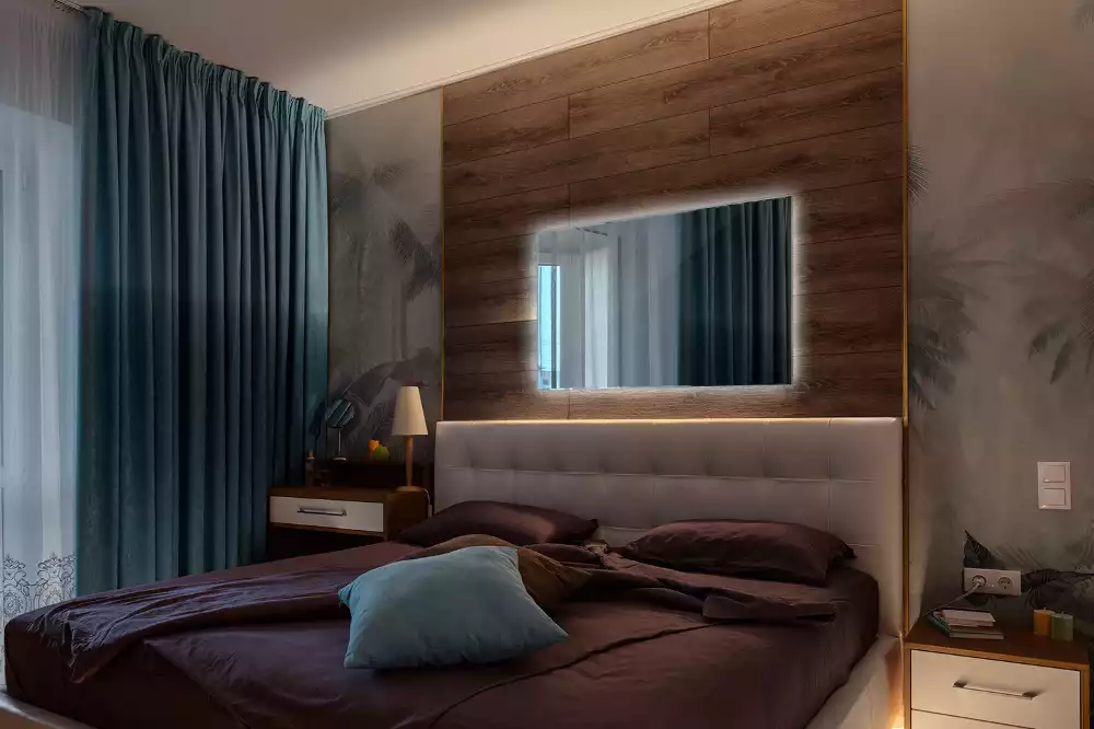 Elegáns, téglalap alakú LED tükör