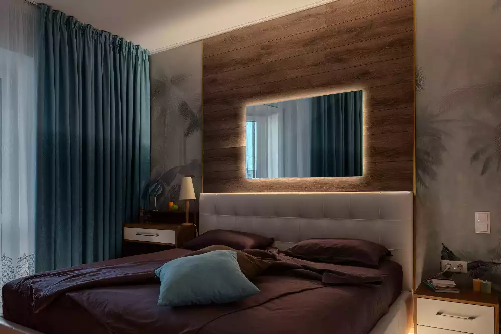 Elegáns, téglalap alakú LED tükör