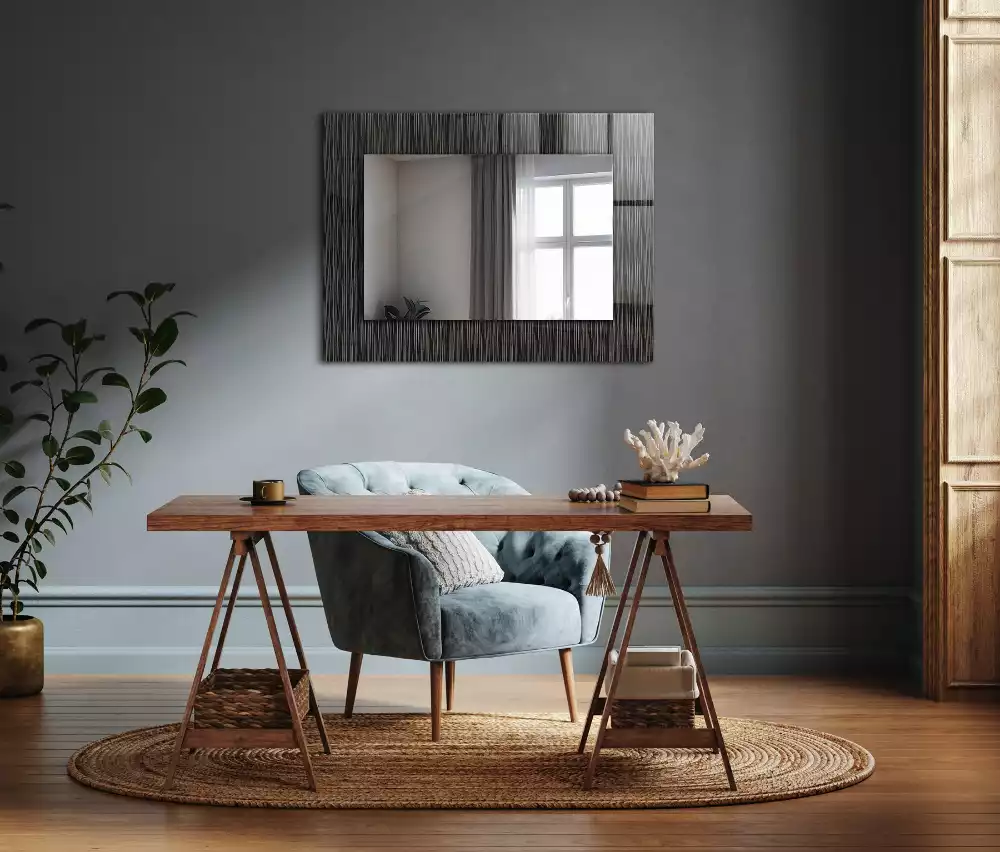 Modern négyszögletes díszített tükör
