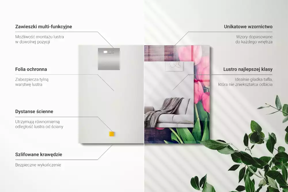 rózsaszín tulipán mintás fa kerettel