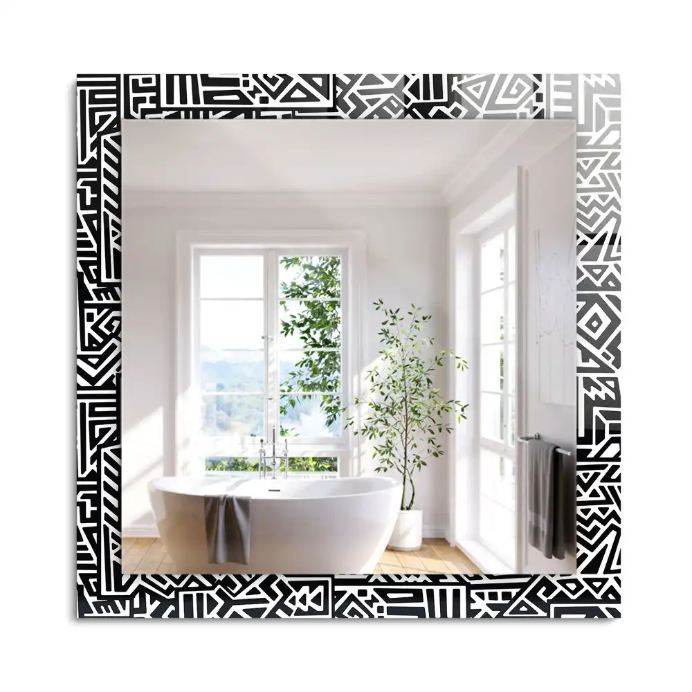 Geometriai mintás négyszögletes dísztükör