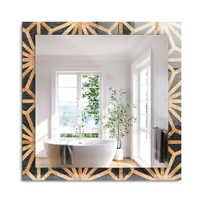 Geometriai mintás díszes falapú négyszögletes tükör