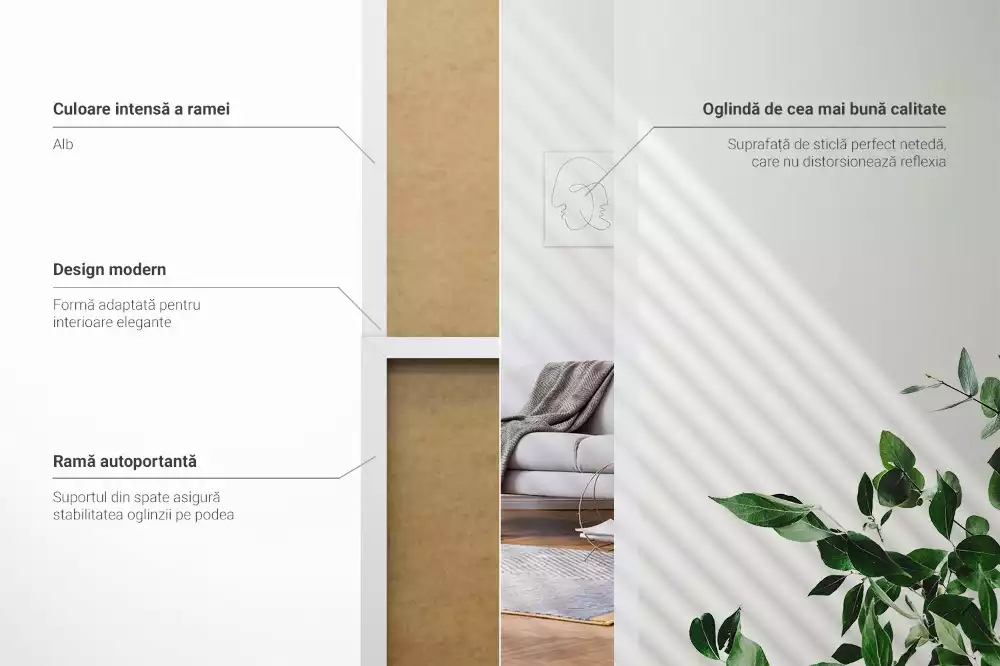 Minimalista stílusú magas álló tükör