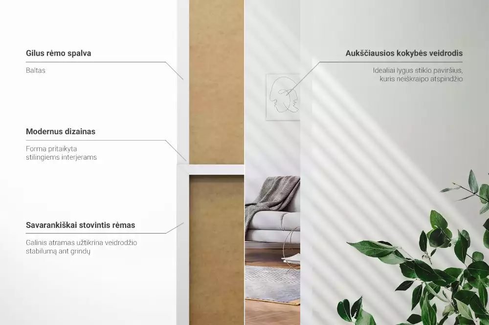 Minimalista stílusú magas álló tükör