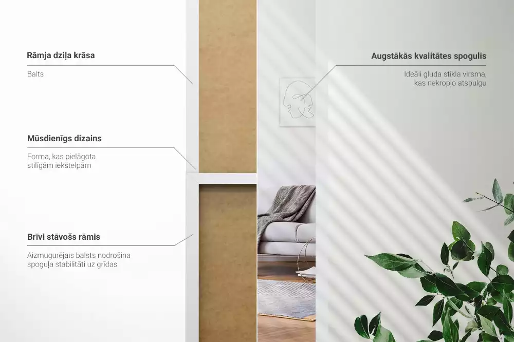Minimalista stílusú magas álló tükör