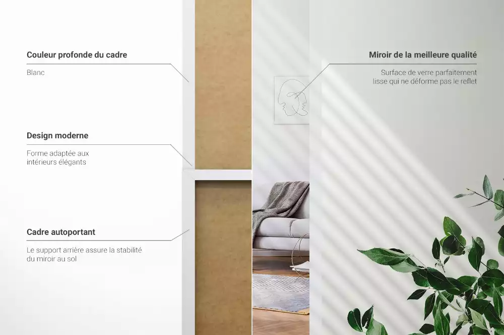Minimalista stílusú magas álló tükör