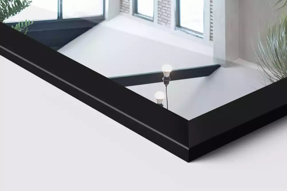 Elegáns fekete álló tükör hosszú kialakítással