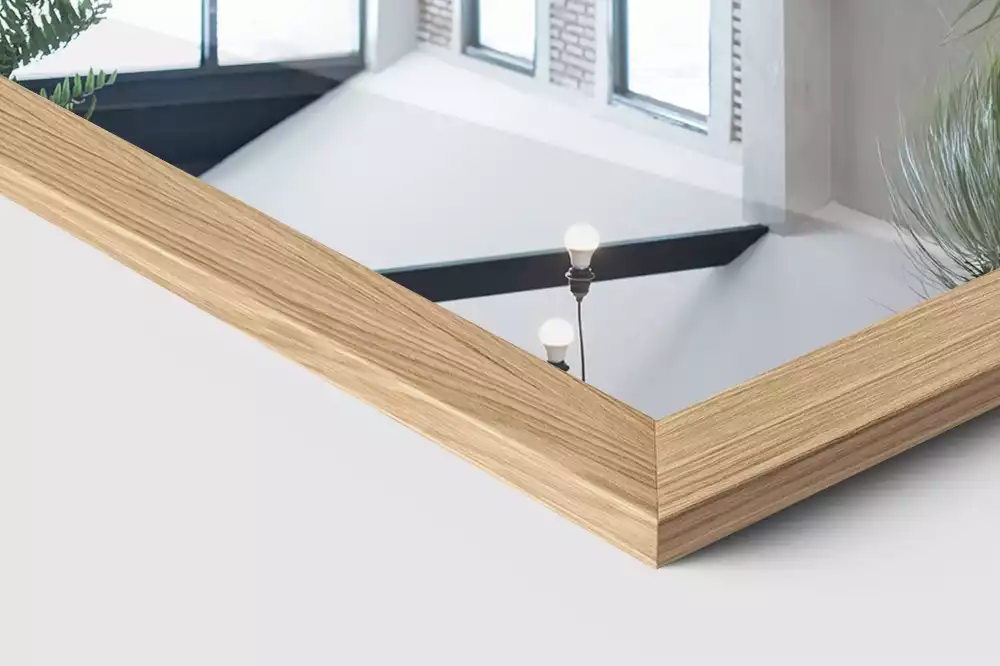 Nagy álló tükör modern tölgyfa színű kerettel