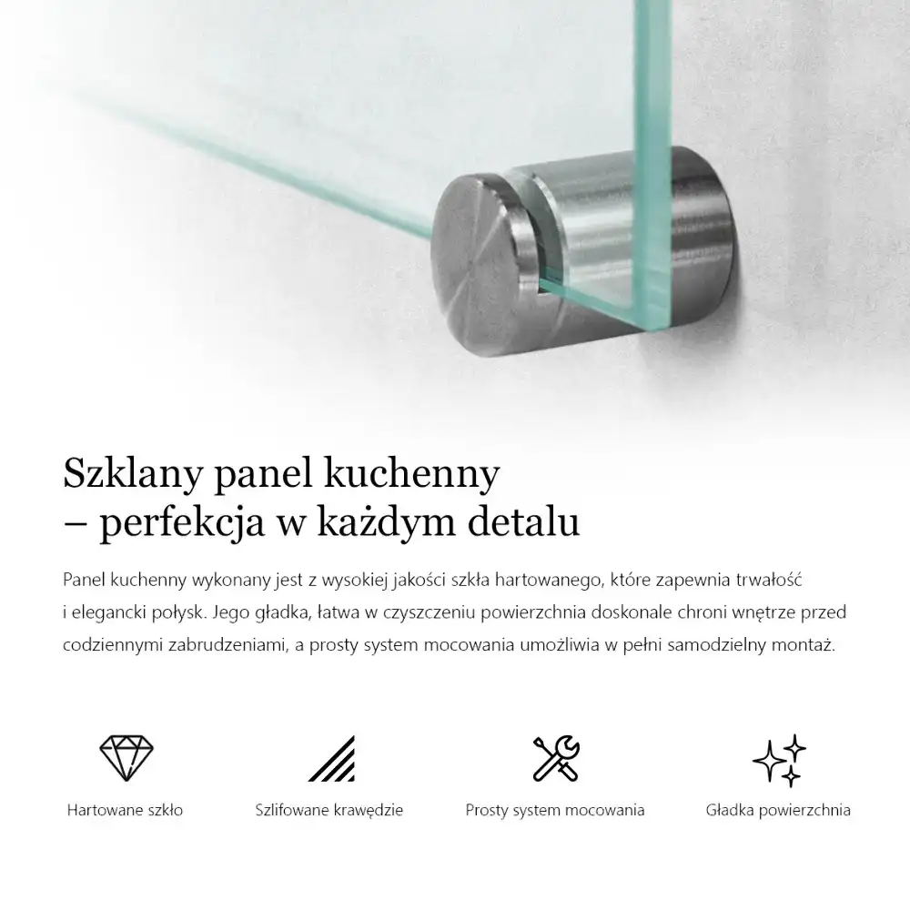 Átlátszó konyhai fali panel