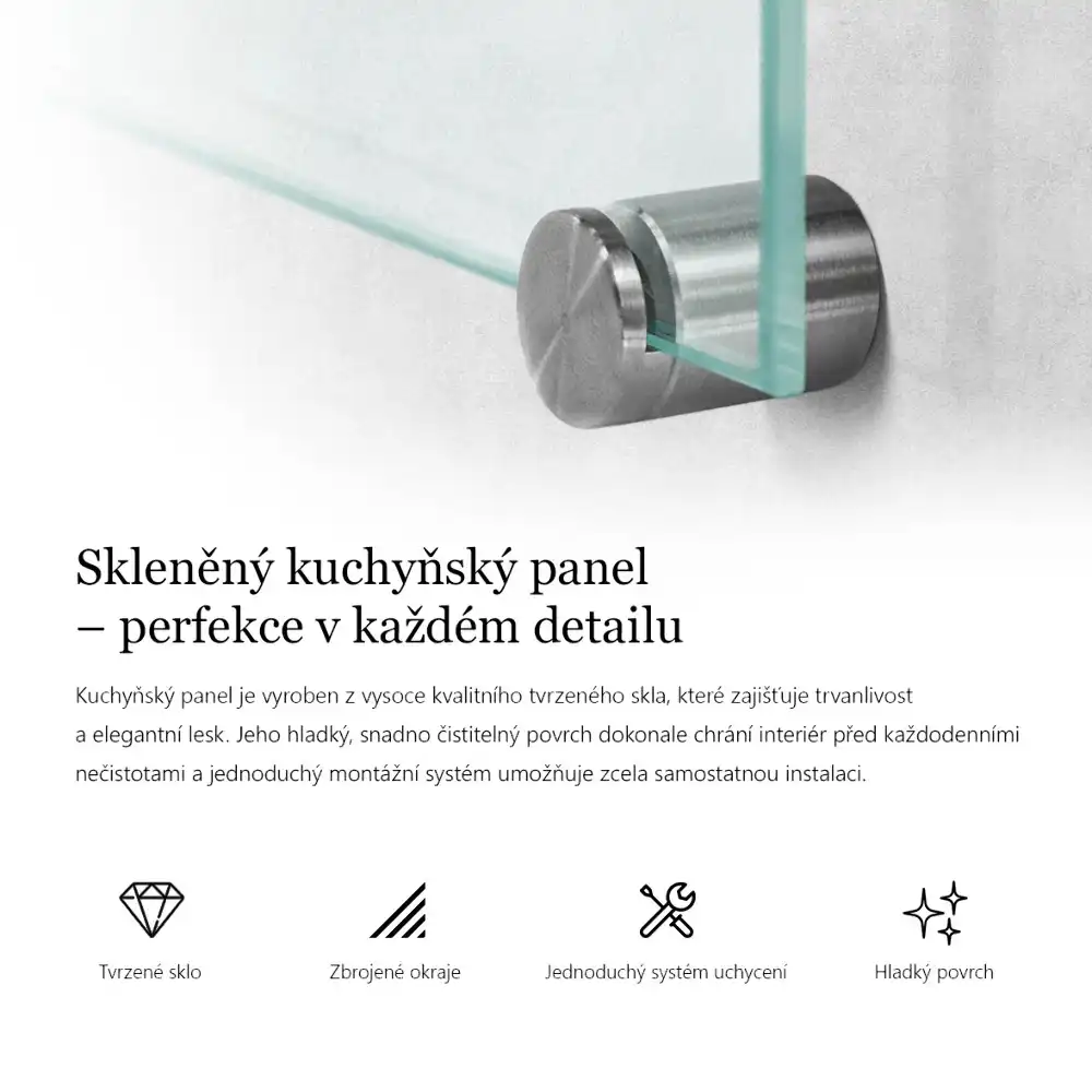 Átlátszó konyhai fali panel