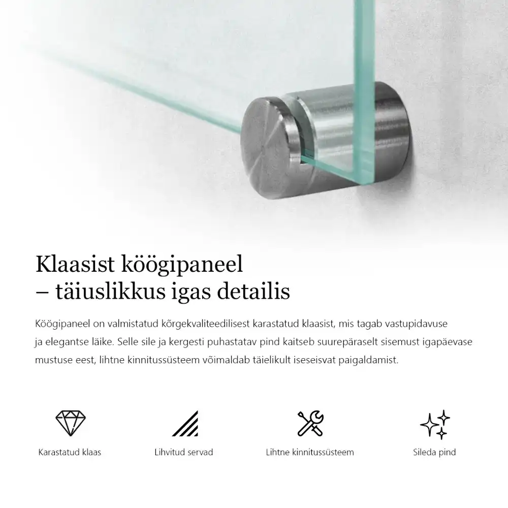Átlátszó konyhai fali panel