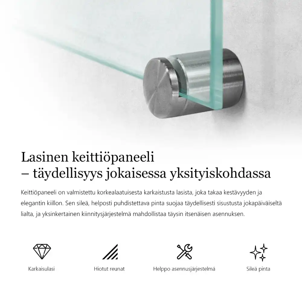 Átlátszó konyhai fali panel