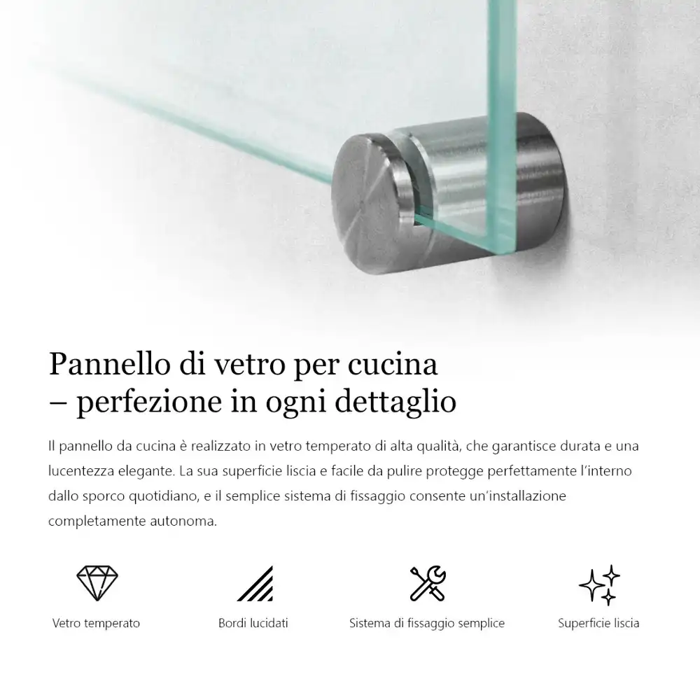 Átlátszó konyhai fali panel