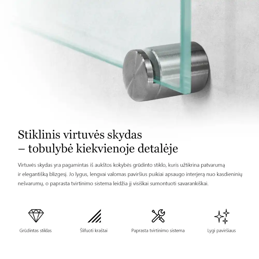 Átlátszó konyhai fali panel