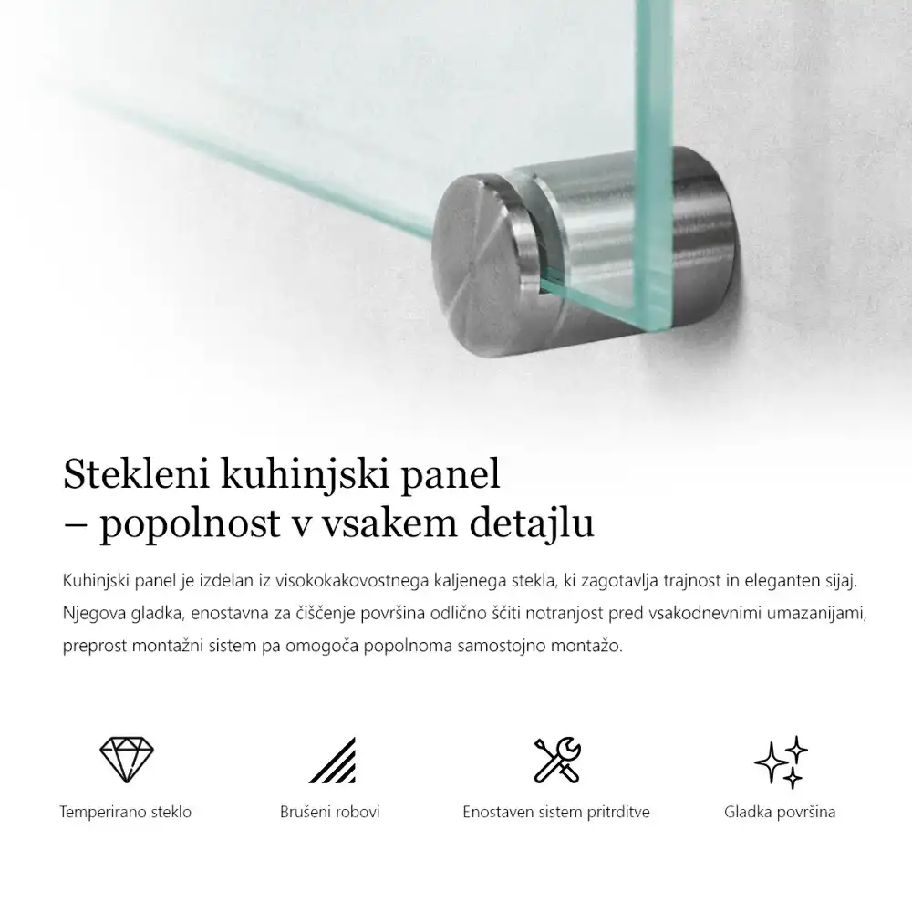 Átlátszó konyhai fali panel