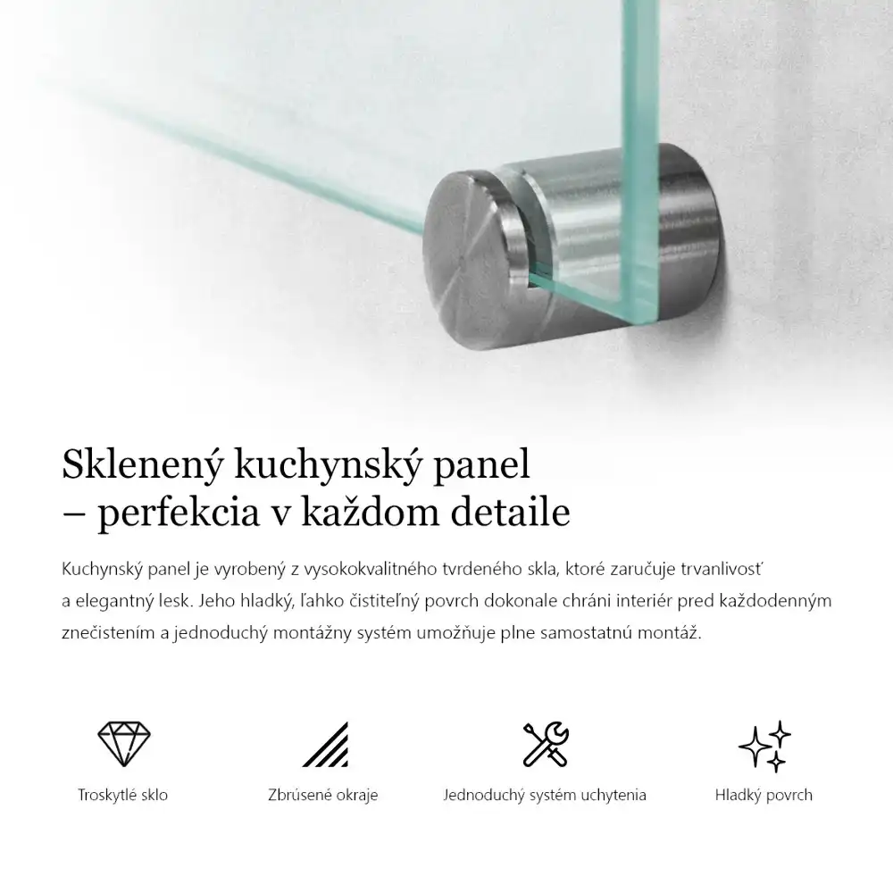 Átlátszó konyhai fali panel