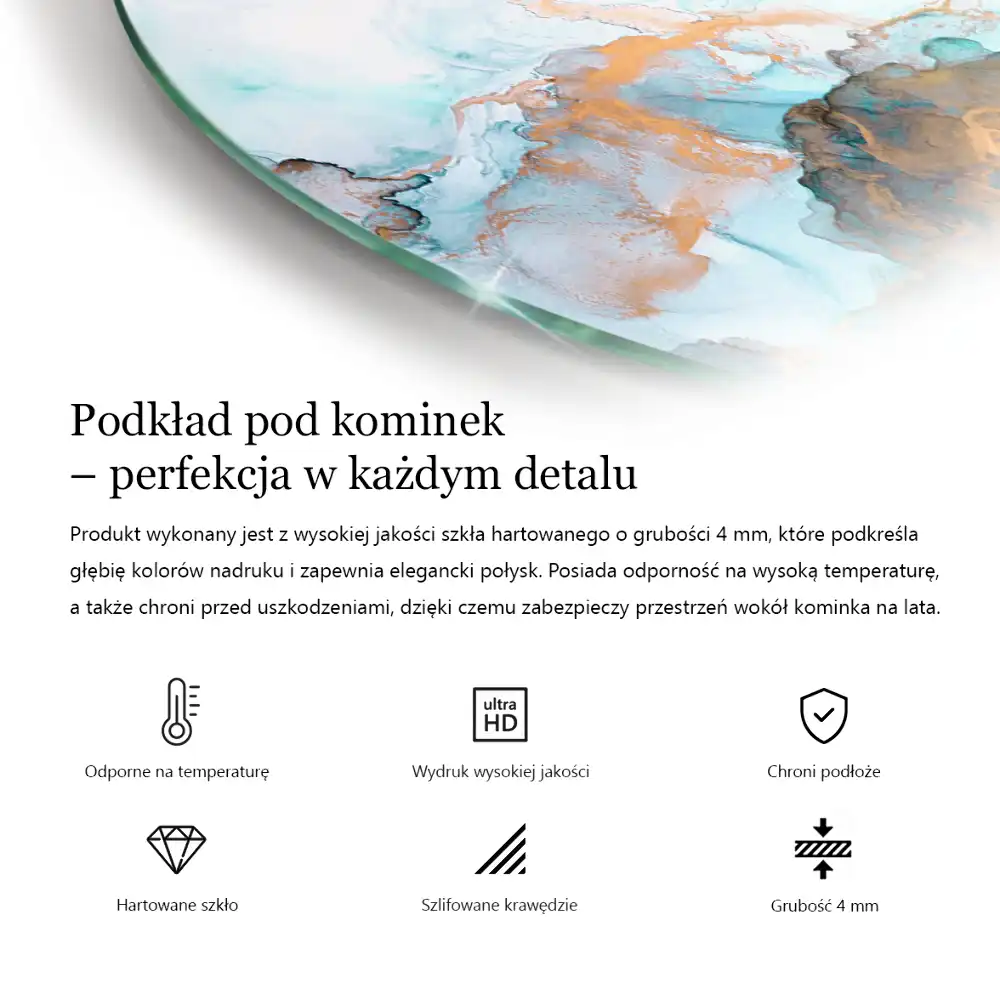 Negyedkör alakú, halvány rózsaszín üveg kandalló alátét