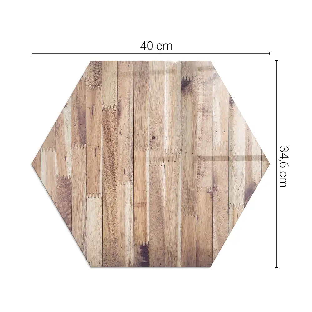 Hatszögletű üveg kandalló alátét geometriai mintával