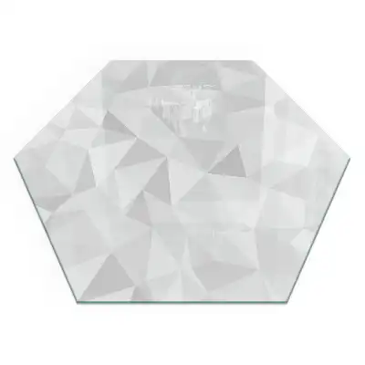 Hatszögletű üveg kandalló alátét modern geometrikus mintával