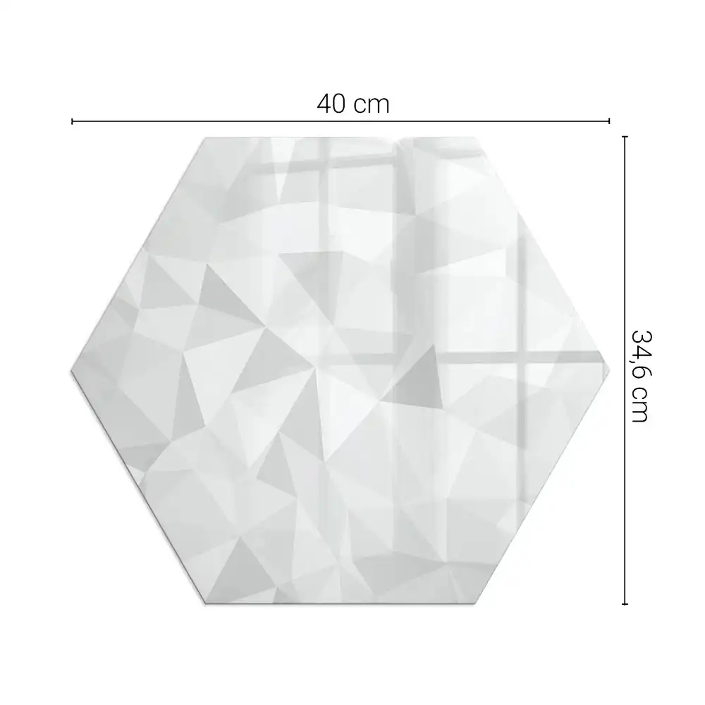 Hatszögletű üveg kandalló alátét modern geometrikus mintával