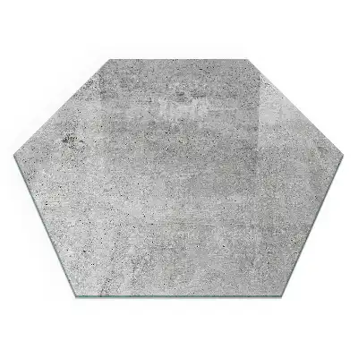 Hatszögletű üveg kandalló alátét modern beton textúrával
