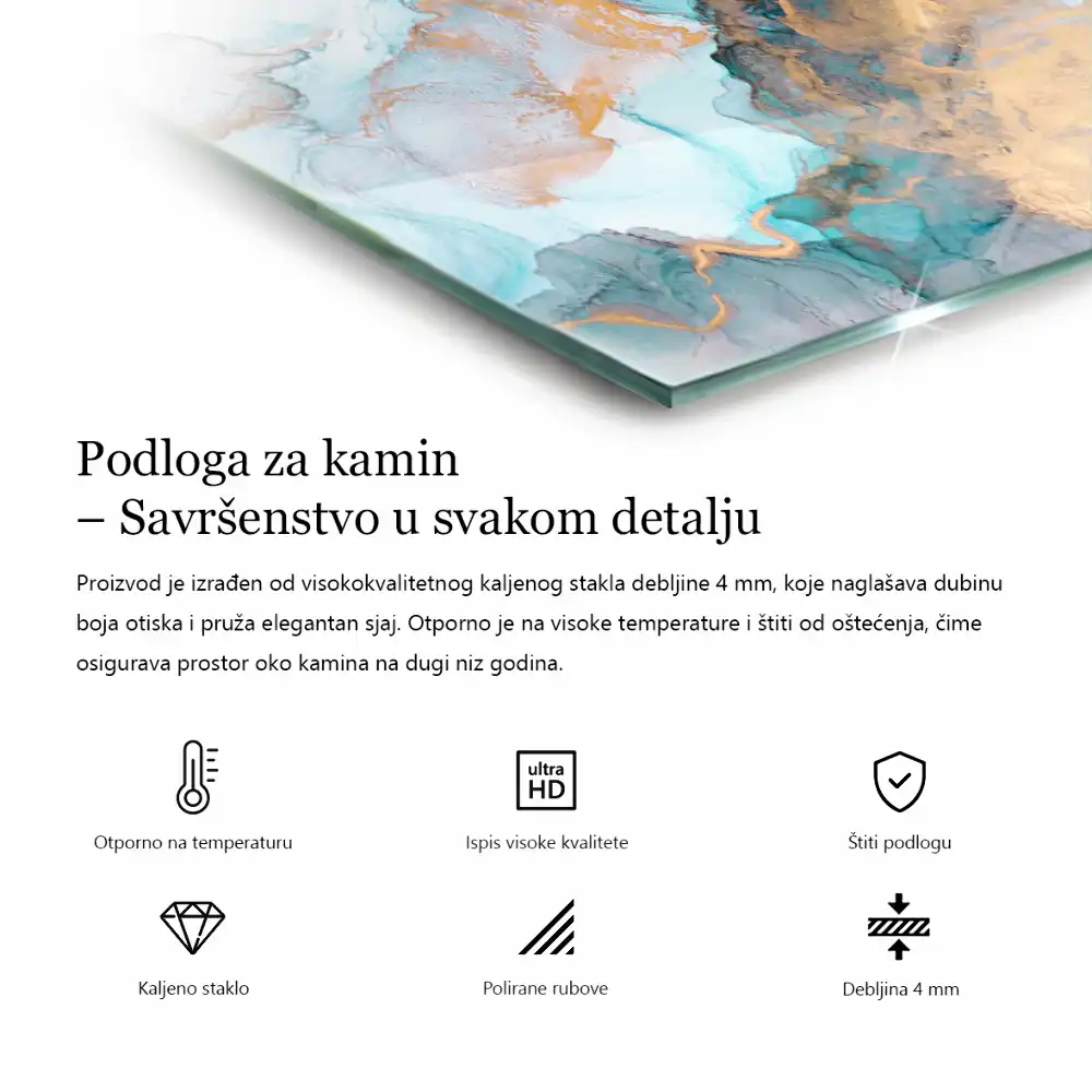 Hatszögletű fekete kandalló alátét
