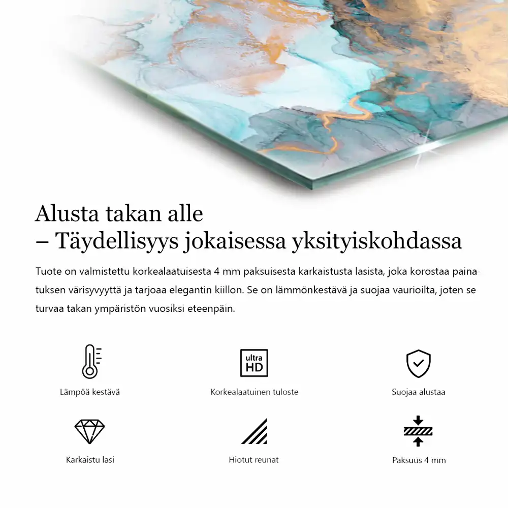 Sötétkék hatszögletű kandalló üveg alátét