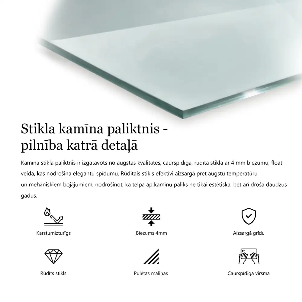 Átlátszó hatszögletű üveg kandalló alátét