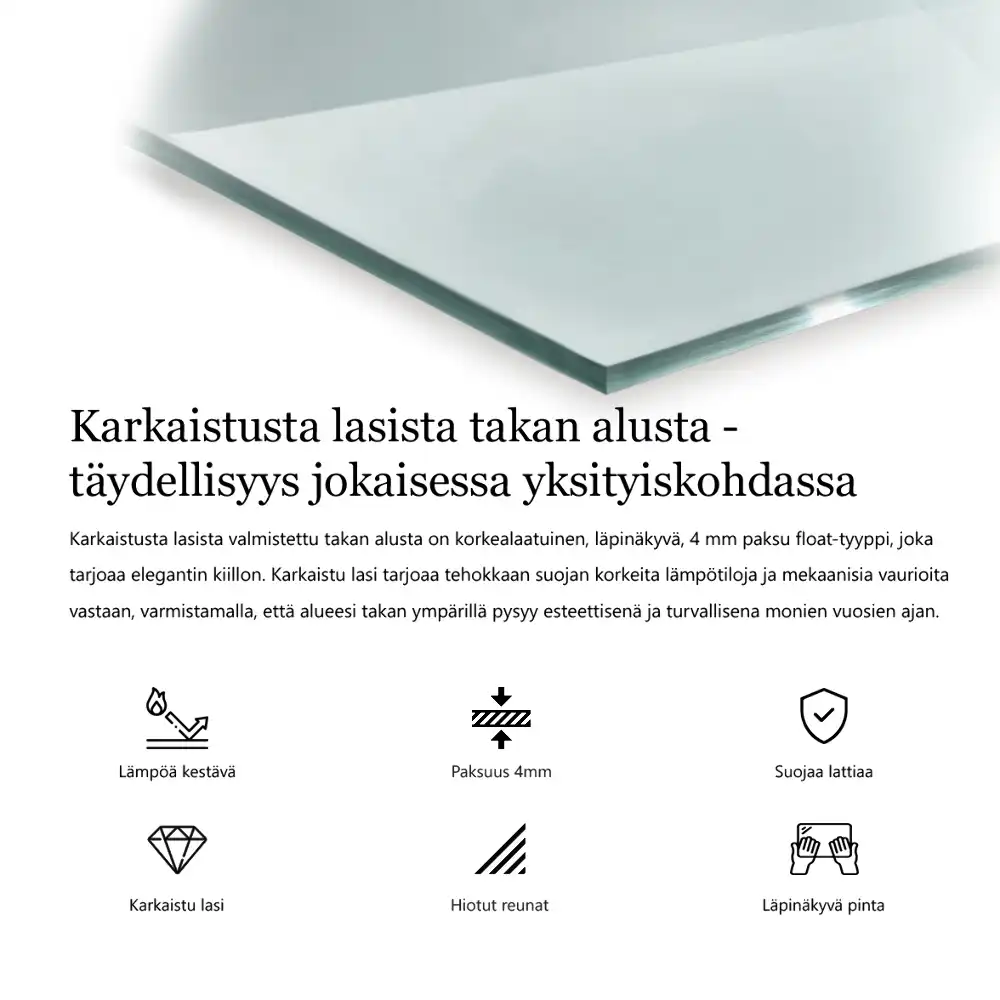 Átlátszó hatszögletű üveg kandalló alátét