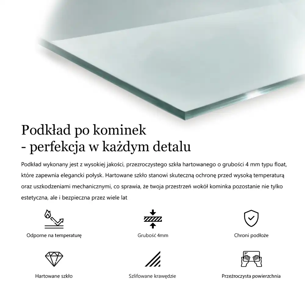 Átlátszó hatszögletű üveg kandalló alátét
