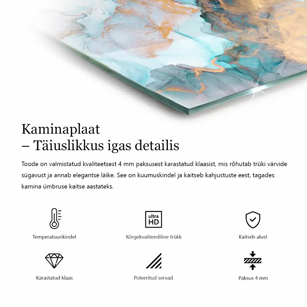 Négyzet alakú üveg kandalló alátét perforált lemezmintával
