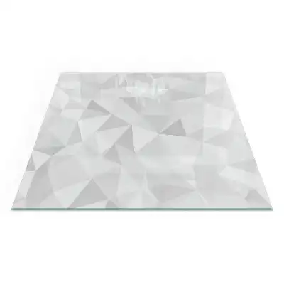Négyzet alakú üveg kandalló alátét absztrakt geometrikus mintával