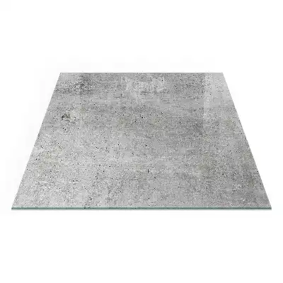 Négyzet alakú üveg kandalló alátét nyers beton mintával