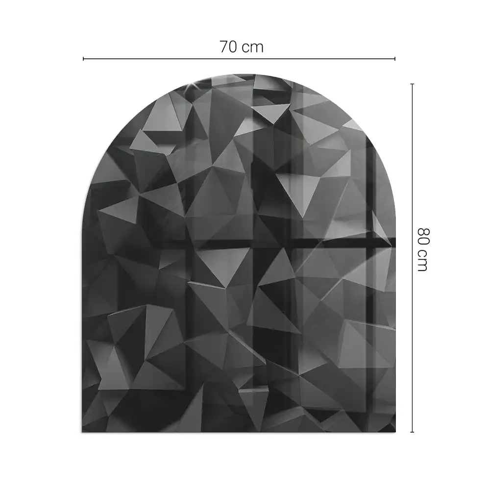 Félovális kandallóalátét többdimenziós geometriai mintával