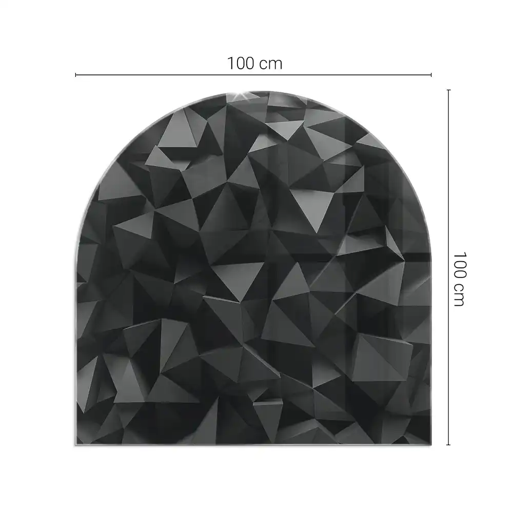 Félovális kandallóalátét többdimenziós geometriai mintával
