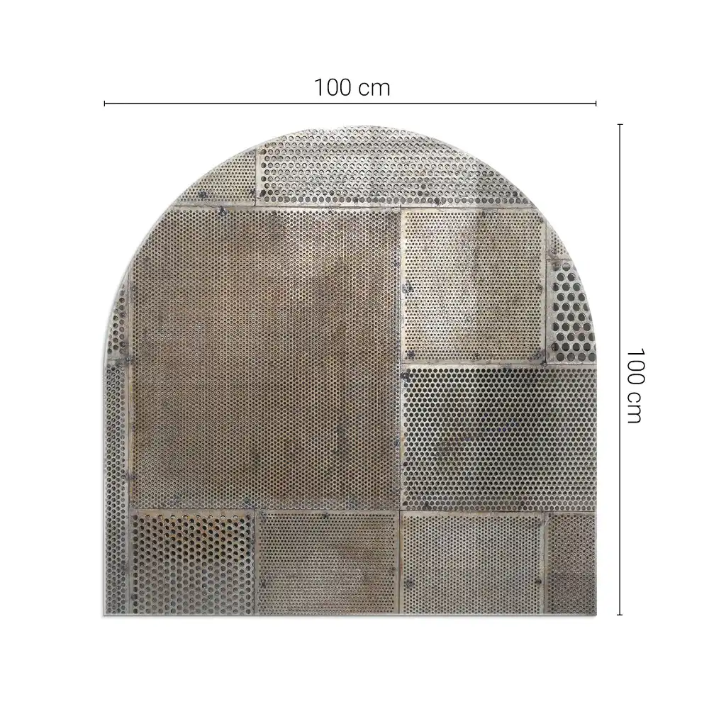 Félovális áttört mintás fém kandallóalátét