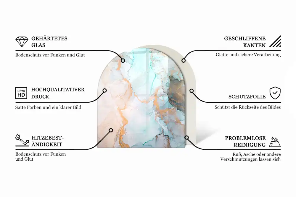 Félovális szürkészöld üveg kandalló alátét