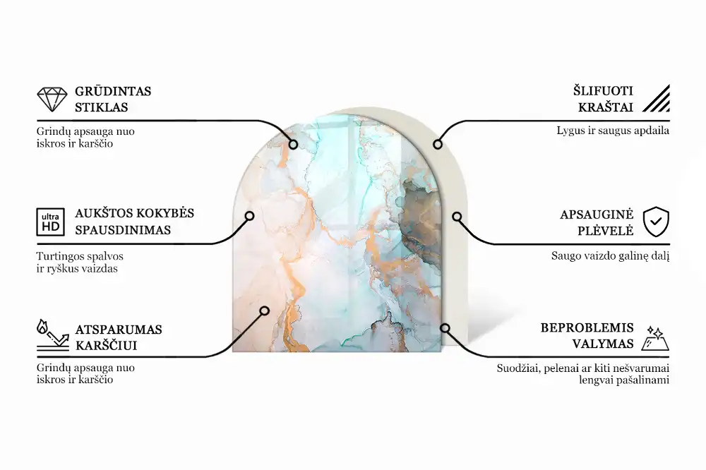 Világosbarna félovális kandalló alátét