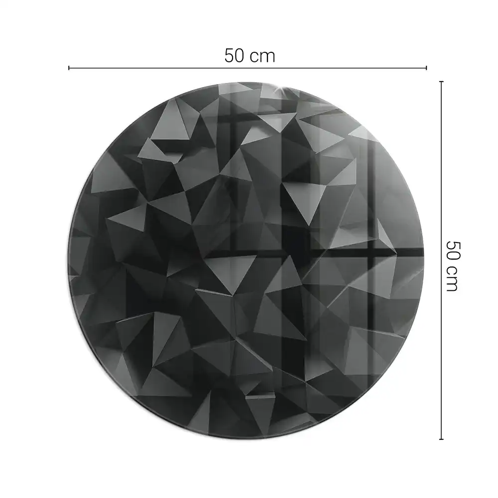 Kerek, háromdimenziós geometriai mintás kandalló üveg alátét