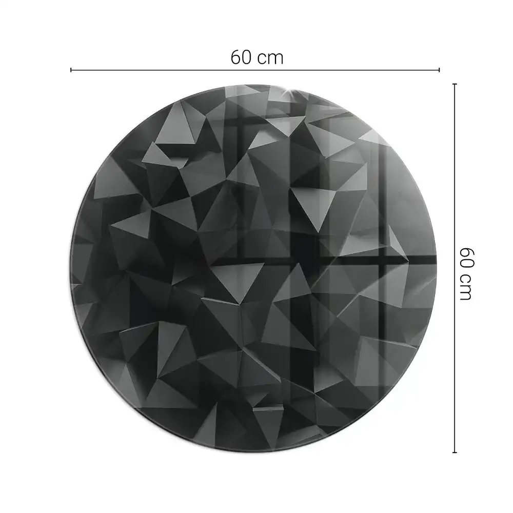 Kerek, háromdimenziós geometriai mintás kandalló üveg alátét