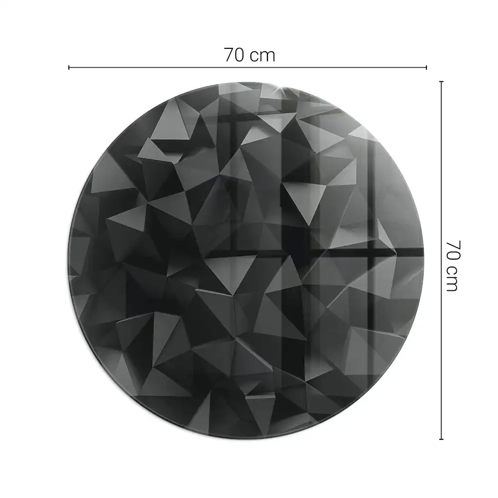Kerek, háromdimenziós geometriai mintás kandalló üveg alátét