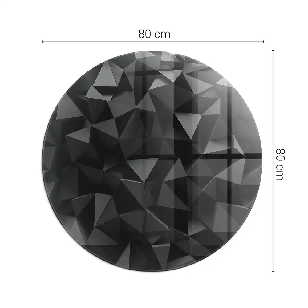 Kerek, háromdimenziós geometriai mintás kandalló üveg alátét