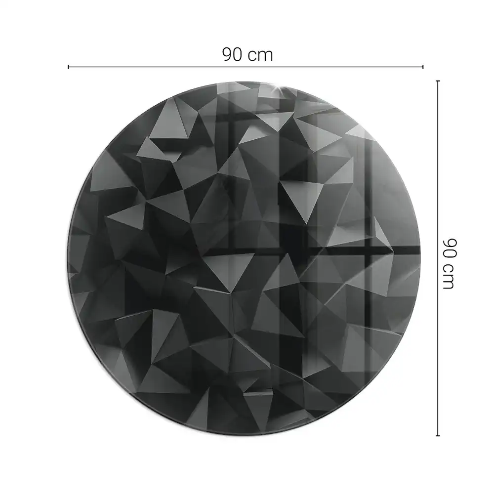 Kerek, háromdimenziós geometriai mintás kandalló üveg alátét