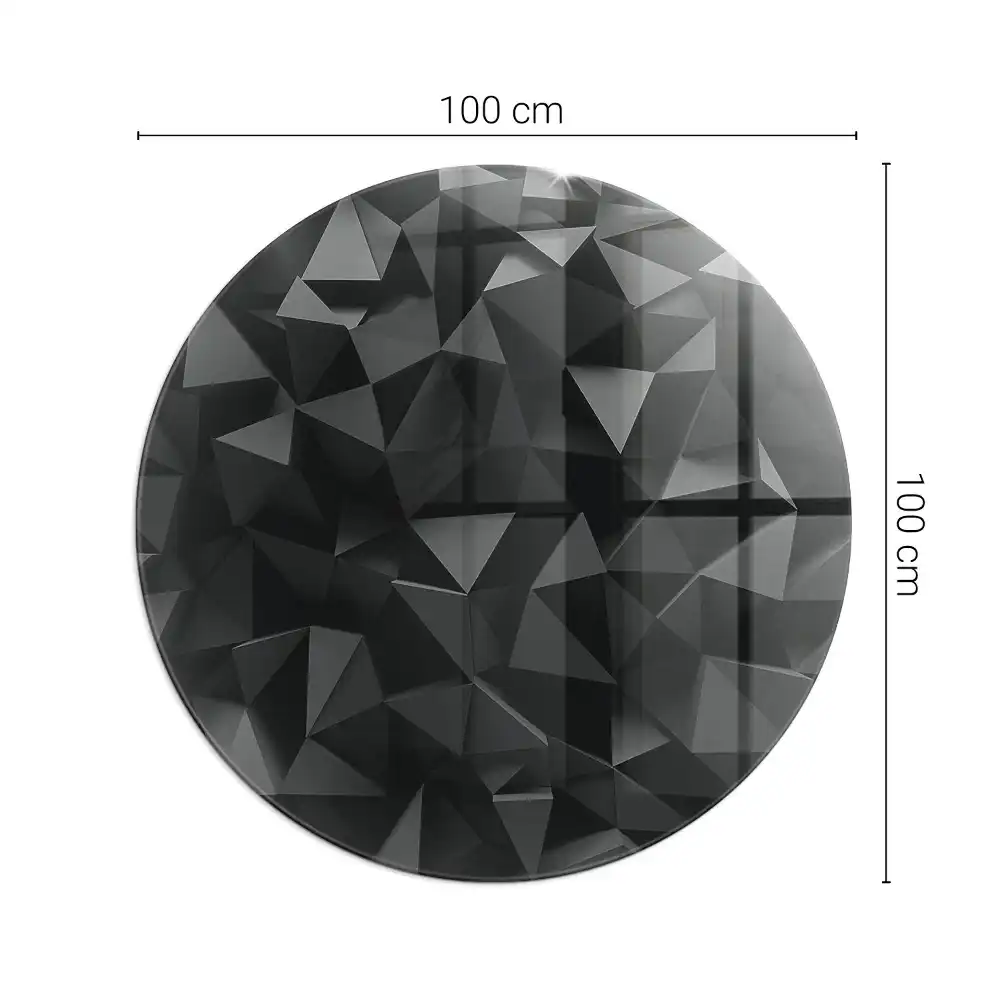 Kerek, háromdimenziós geometriai mintás kandalló üveg alátét