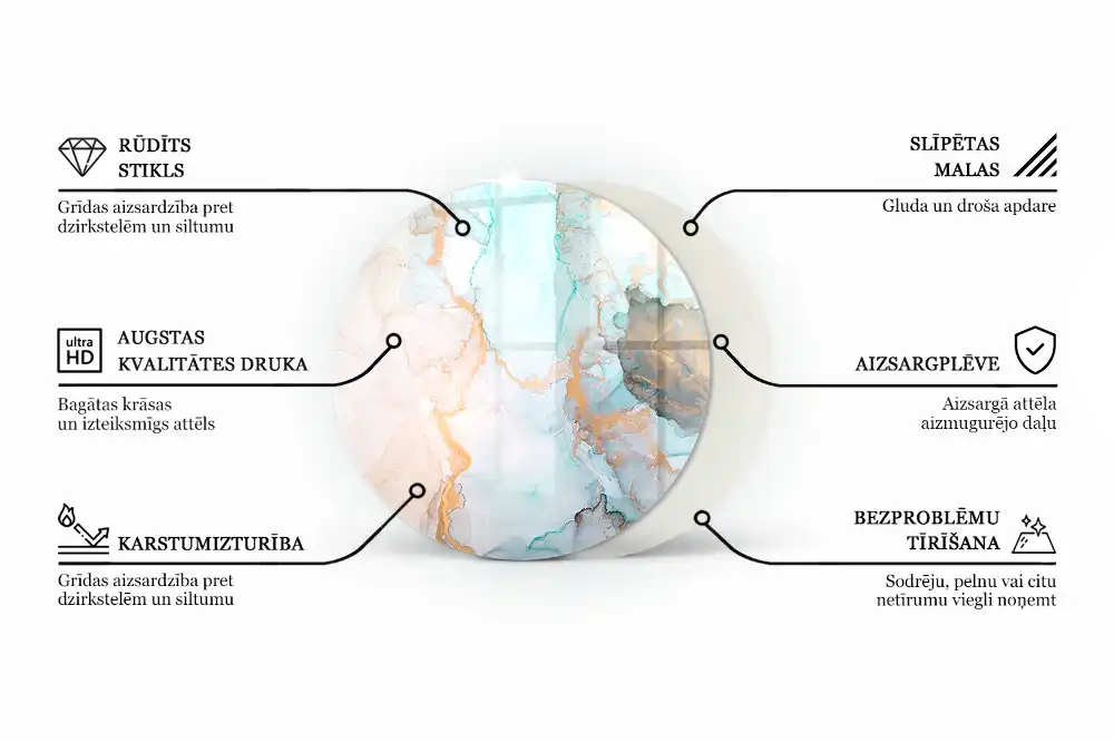 Kerek kandalló üveg alátét fenyőfa mintával