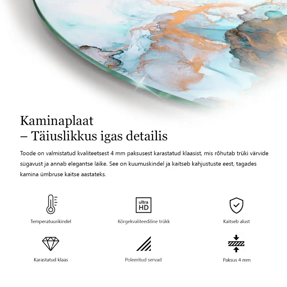 Kerek üvegmozaik mintás kandalló alátét