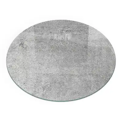 Kerek, minimalista stílusú, nyers beton kandalló üveg alátét