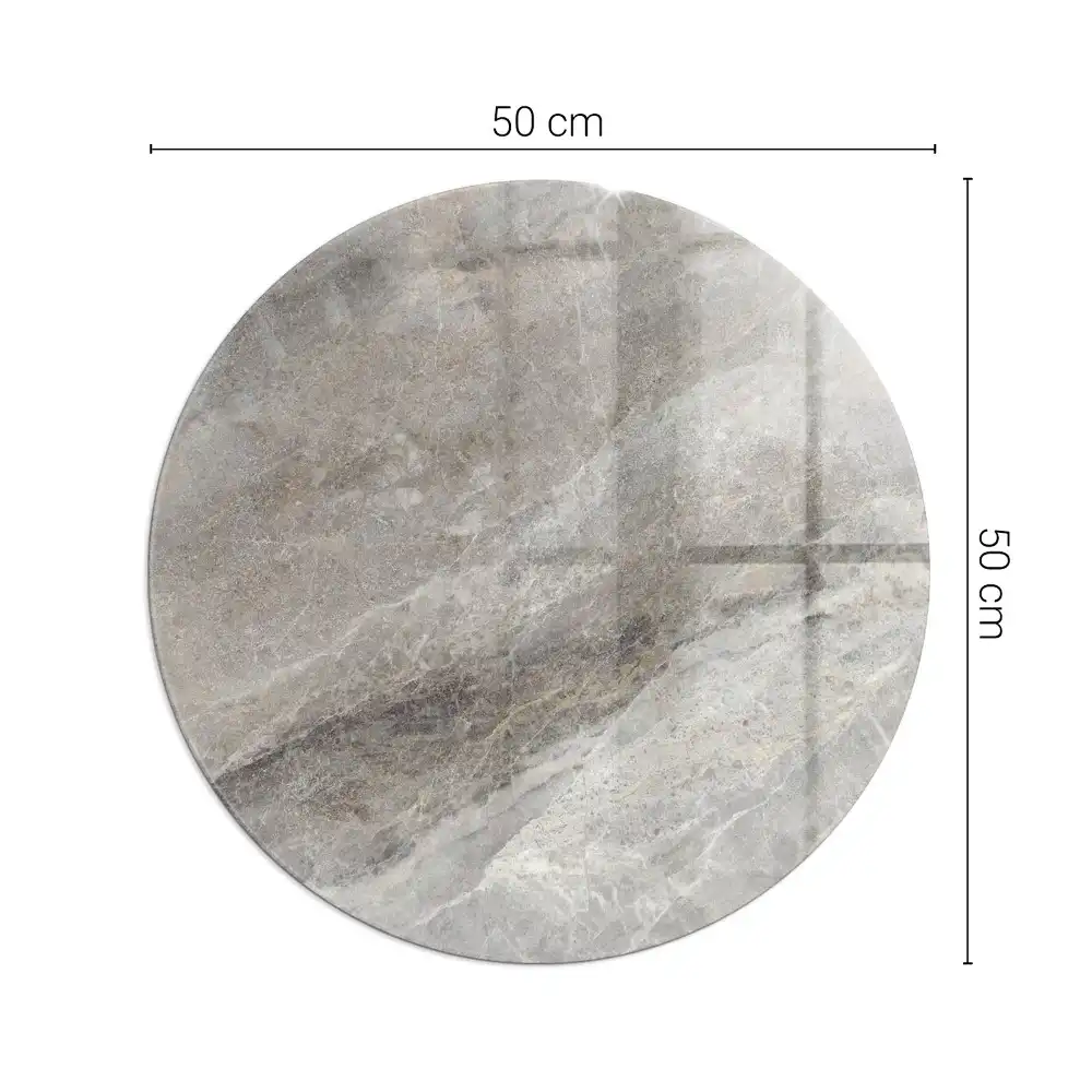Kerek üveg kandalló alátét kőmintás kivitelben