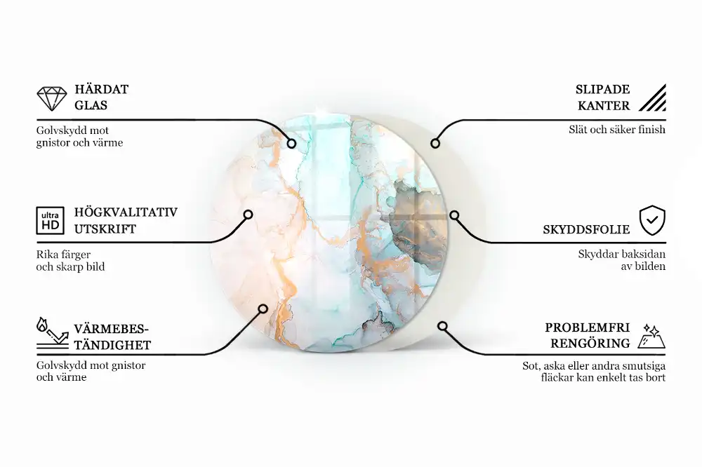 Kerek, világosbarna kandalló-padlólap