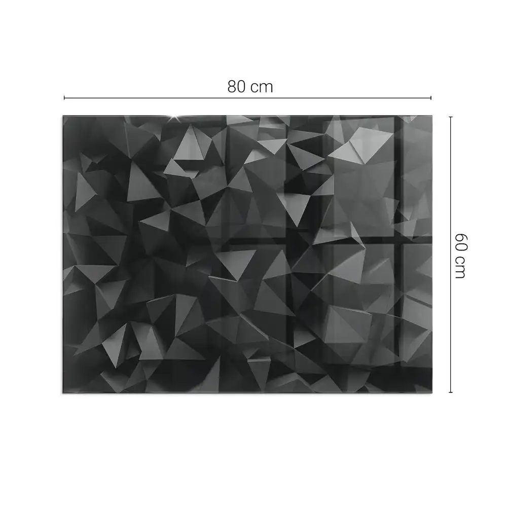 Téglalap alakú, háromdimenziós geometriai mintás üveg kandalló alátét